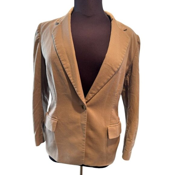 Pendleton 100% Virgin Wool‎ Blazer Womens 14 Beige One Button Tan Khaki Jacket - Picture 1 of 10